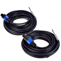 2Pack 50 Ft Speakon To 1/4" Male Speaker Cables, Professional 12 Gauge Awg Wire  - £65.57 GBP