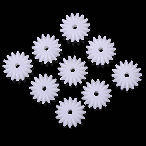 Bluemoona 10 Pcs - 0.5 Modulus Plastic Gears Kits Pulley Belt Shaft Robot Motor