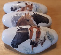 Ceramic Cabinet Drawer Pull Monica Heller Cole horse scenes (3) - £19.77 GBP