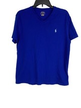 Polo Ralph Lauren Mens Tee Shirt Size Medium Blue V Neck Short Sleeve Tee - $18.54