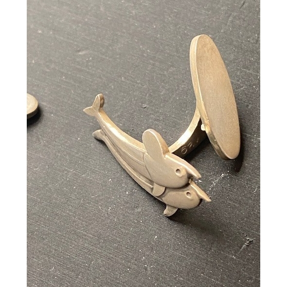 GEORG JENSEN  925 STERLING SILVER DOLPHIN CUFFLINKS SKY Item image 6