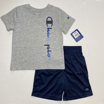 Champion Boys Vertical Script Tee Shirt &amp; Shorts Set Outfit Sz 5 - £15.73 GBP