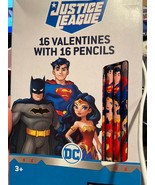 Justice League 16 Valentines with 16 Pencils *NEW* q1 - $11.99