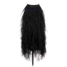 NWT by Anthropologie Evelyn Chéri Cheri in Black Ruffled Tulle Midi Skirt L - £93.45 GBP