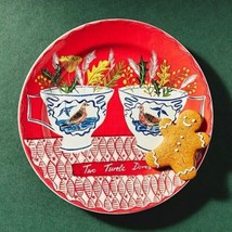 New Anthropologie Christmas Emily Maude Twelve 12 Days Plate 2 Two Turtle Doves - £27.41 GBP