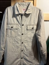 Levis Vintage Men’s L Beige Fleece Lined Button Down Workwear Jacket - £38.71 GBP