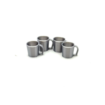 Dolls House Miniature Ceramic Lot 4 Silver Coffee Mug Tea Cup - $3.44