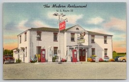 Palmyra PA Atlantic Gas Service Station &amp; Diner Modern Restaurant Postcard F42 - £7.33 GBP