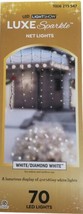 GEMMY 48"x48" 70 Ct Luxe Sparkle White/Diamond White Christmas Net Light Flicker - £21.13 GBP