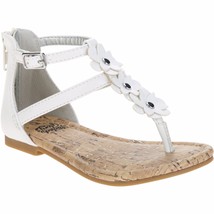 Faded Glory Girls Flower Gladiator Sandals White Size 8  NEW - £9.83 GBP