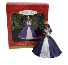 1999 HALLMARK MATTEL BLACK MILLENNIUM  PRINCESS BARBIE DOLL CHRISTMAS OR... - $5.70