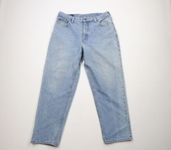 Vintage Lands End Mens 36x30 Distressed Tapered Leg Denim Jeans Blue Cotton - £38.22 GBP