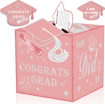 Graduation Card Box Holder 2024 with 30Pcs Graduation Cards,Graduation Party Dec - £16.03 GBP