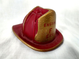 Cast Iron Fireman Helmet Hat Door Stop Fire Rescue Fire Fighter Paper Weight Red - £24.62 GBP