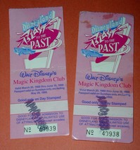 Disneyland Ticket Stub Vintage 1988 Magic Kingdom Club Lot of 2 - £22.41 GBP