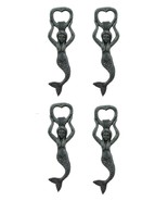 Rustic Verdigris Cast Iron Nautical Siren Mermaid Beer Bottle Opener Set... - $37.03 CAD