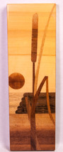 Riga Artikuls Inlaid Wood Plaque Made in USSR Cattail Sun - $15.00