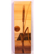 Riga Artikuls Inlaid Wood Plaque Made in USSR Cattail Sun - $15.00