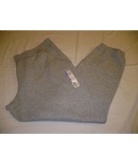 Time &amp; Tru Fleece Cinch Pants Lt Gray XXL (20) Mid Rise Relaxed Front Po... - $21.20 CAD