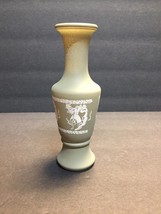 Vintage Avon Imitation Wedgwood Jasperware Sage Green Frosted Glass Bud Vase - £7.01 GBP