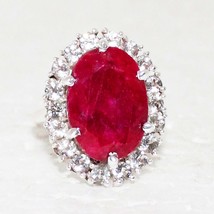 Beautiful NATURAL INDIAN RUBY Gemstone Ring, Birthstone Ring, 925 Sterling Silve - £44.12 GBP