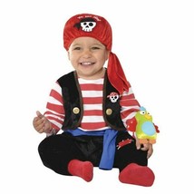 Baby Buccaneer  With Parrot Infant Boys 0-6 Months Pirate Costume - £30.95 GBP