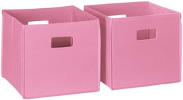 RiverRidge Home Folding Cubes Bins Shelf Storage Pink Set of 2 10.5&quot;x10.5&quot;x10&quot; - £10.22 GBP
