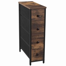 Narrow Dresser, Vertical Storage Unit With 4 Fabric Drawers, For Small Spaces An - £91.91 GBP