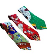 Vintage 90s Nicole Miller 3 Sports Novelty Ties Golf Football Baseball B... - $44.49
