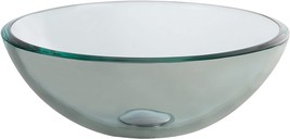 Tempered Glass/Solid Brass Above Counter Round Bathroom Sink, 14 X 14 X 5, Sn. - £112.33 GBP