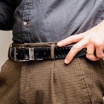 Alessio Genuine Ostrich Leg Exotic Belt Black image 6