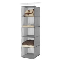 Whitmor Hanging Accessory Shelves 5 Open Sweater Shelves Crosshatch Gray - £19.07 GBP