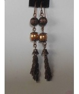 Long Filigree Ball Dangle Chain Hook Earrings - £17.90 GBP