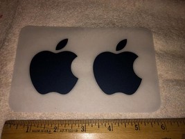 2 Apple Mac Logo Decals stickers black charcoal 3&quot; NEW - $2.00