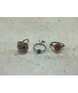 Lot Of 3 Bomb Party Rings Size 6 7  10 - $28.99