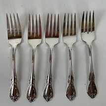Oneida Chalice-Harmony Salad Fork Flatware Set of 5 Forks Silverplate - $15.19