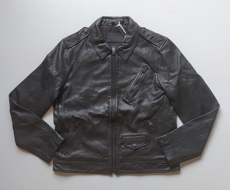 ALLSAINTS Reno Leather Jacket WORLDWIDE SHIPPING FTP 0741 - $445.73