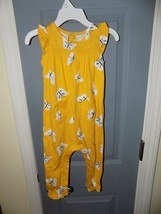 CARTER&#39;S YELLOW ROMPER WITH BUTTERFLIES SIZE 12 MONTHS NEW - £15.49 GBP