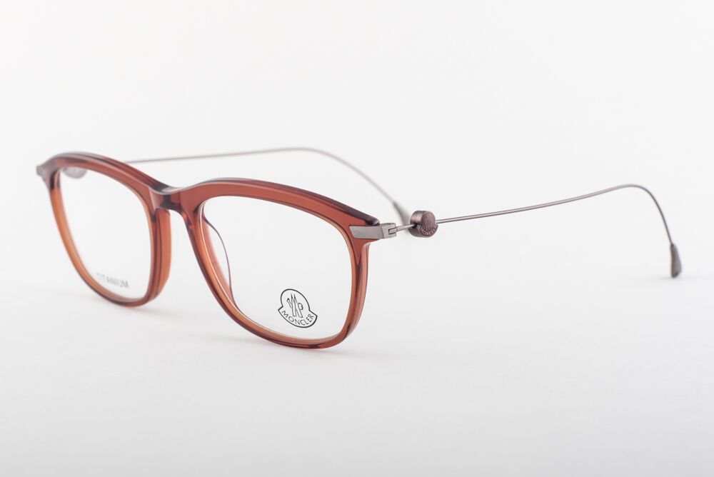 MONCLER MC012-V04 Brown Gunmetal Titanium Eyeglasses MC 012-V04 51mm