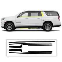 Fits 2021 - 2023 Chevy Tahoe Suburban Rear Sides Window Chrome Delete Overlay - £47.44 GBP