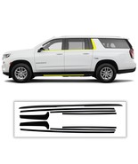 Fits 2021 - 2023 Chevy Tahoe Suburban Rear Sides Window Chrome Delete Ov... - £47.95 GBP