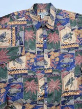 Tori Richard Honolulu Cotton Lawn Hawaiian Shirt 2XL Turtles Palm Trees Fish - £17.91 GBP