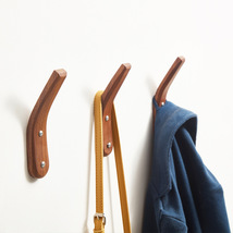 Walnut Wood Wall Hook, Wall Hanger, Wood Peg Hook, Hat Rack,Towel Hook(set of 1) - £10.96 GBP