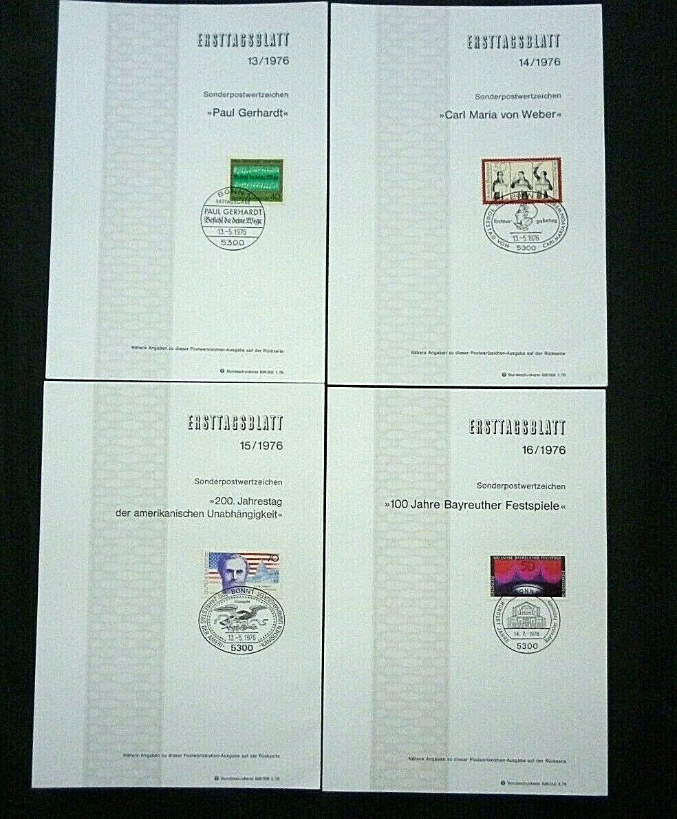 1976 Lot of 19 FDC / ETB Sheets German Post Deutsche Bundespost BRD Item image 6
