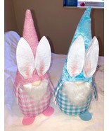 shelf sitters Gnomes Plush Easter Bunny Decoration Gnome pink blue two - $275.19 MXN