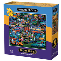 History of Cars 210 Piece Mini Personal Jigsaw Puzzle 9x11&quot; Dowdle Folk Art - $19.79