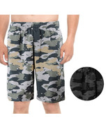 Men's Fleece Drawstring Elastic Waist Camo Sport Fitness Gym Sweat Shorts - $27.81
