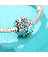 925 Sterling Silver Green Cosmic Stars Clip Stopper Bead Charm - $335.14 MXN