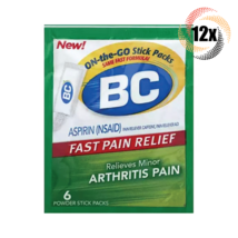 12x Packs BC Powder Sticks Arthritis Aspirin Fast Pain Relief 6 Sticks P... - £23.56 GBP