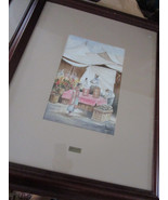 Mauricio Turu Watercolor On Cotton Paper Professionally Framed -Street M... - $594.98